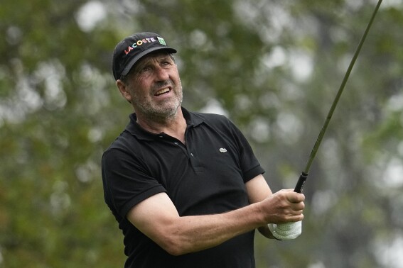 Jose Maria Olazabal, of Spain, watches his tee shot on the fourth hole during the first round at the Masters golf tournament on April 7, 2022, in Augusta, Ga. Olazabal was named Wednesday Aug. 2, 2023 as the European team's fourth vice-captain for the Ryder Cup. (AP Photo/Robert F. Bukaty)