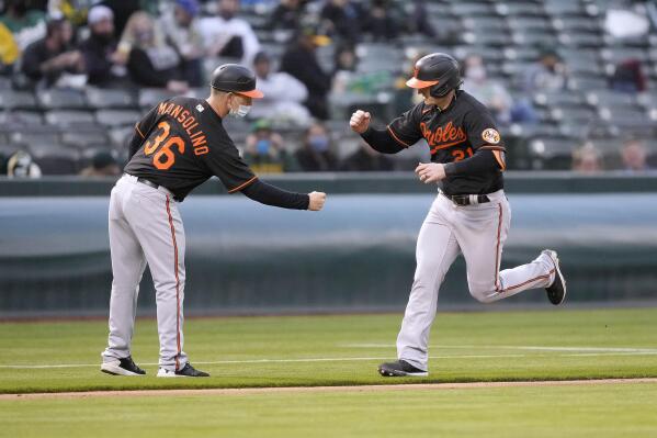 Athletics' Olson scratched after taking ball to eye during batting practice