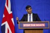 British Prime Minister Rishi Sunak speaks at a press conference at Downing Street, in London, Monday, April 22, 2024. Sunak pledged Monday that the country’s first deportation flights to Rwanda could leave in 10-12 weeks as he promised to end the Parliamentary deadlock over a key policy promise before an election expected later this year. (Toby Melville/Pool Photo via AP)