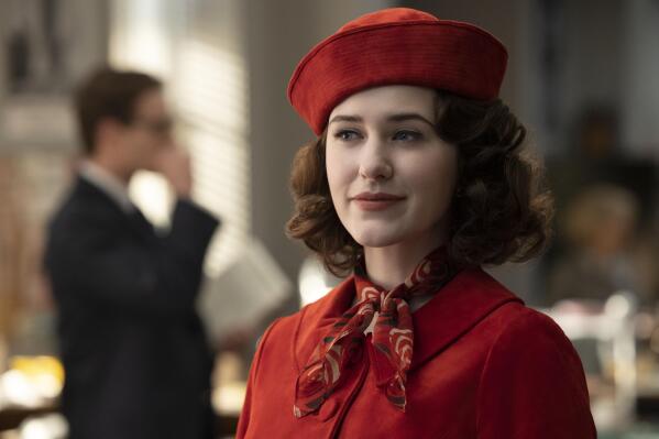 This image released by Amazon Prime Video shows Rachel Brosnahan in a scene from "The Marvelous Mrs. Maisel." (Philippe Antonello/Amazon Prime Video via AP)