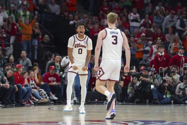 Domask and Shannon both score 33 as No. 20 Illinois beats No. 11 Florida  Atlantic 98-89 in Jimmy V