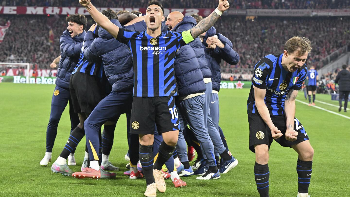 Kane misses, Frattesi scores as Inter beats Bayern 2-1 in 1st leg of Champions League quarterfinals