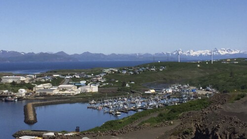 FILE- This file photo provided by Andy Varner, city administrator for Sand Point, Alaska, shows the city's harbor on June 7, 2016. A 7.2 magnitude earthquake triggered a brief tsunami advisory for southern Alaska, monitoring bodies reported late Saturday, July 15, 2023. The United States Geological Survey wrote in a social media post that the earthquake occurred 106 kilometers (65.8 miles) south of Sand Point, Alaska, at 10:48 p.m. Saturday.(Andy Varner/City of Sand Point via AP, File)