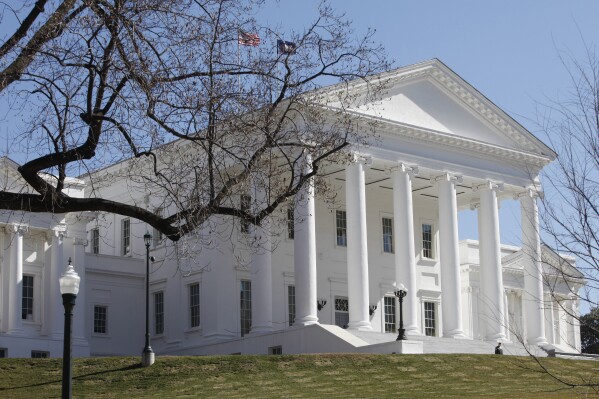 FILE - The Virginia Capitol is seen, March 4, 2010, in Richmond, Va. A remade Virginia General Assembly will convene its 2024 session Wednesday, Jan. 10, 2024, with a Democratic majority newly in charge of both chambers after a consequential election cycle that followed two years of divided control at the Capitol. (AP Photo/Steve Helber, File)