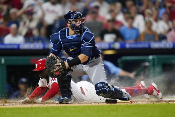 Philadelphia Phillies' Brad Miller bats during a baseball game