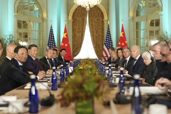 President Joe Biden Meets with China's President President Xi Jinping at the Filoli Estate in Woodside, Calif., Wednesday, Nov, 15, 2023, on the sidelines of the Asia-Pacific Economic Cooperative conference. (Doug Mills/The New York Times via AP, Pool)