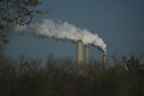 The Gibson Power Plant operates Thursday, April 10, 2025, in Princeton, Ind. (AP Photo/Joshua A. Bickel)