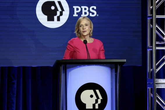 President and CEO of PBS Paula Kerger speaks during the PBS Executive Session at the Television Critics Association Winter Press Tour at The Langham Huntington, Feb. 2, 2019, in Pasadena, Calif. (Photo by Willy Sanjuan/Invision/AP, File)