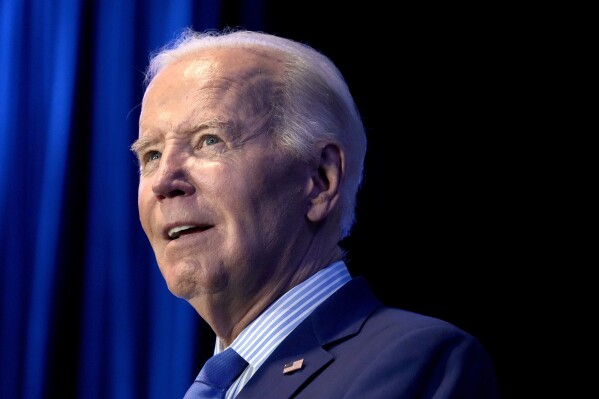 FILE - President Joe Biden speaks in Columbia, S.C., Jan. 27, 2024. Biden has formally clinched a second straight Democratic nomination. Now his party’s presumptive nominee, he faces an all-but-certain rematch with former President Donald Trump. (AP Photo/Jacquelyn Martin, File)