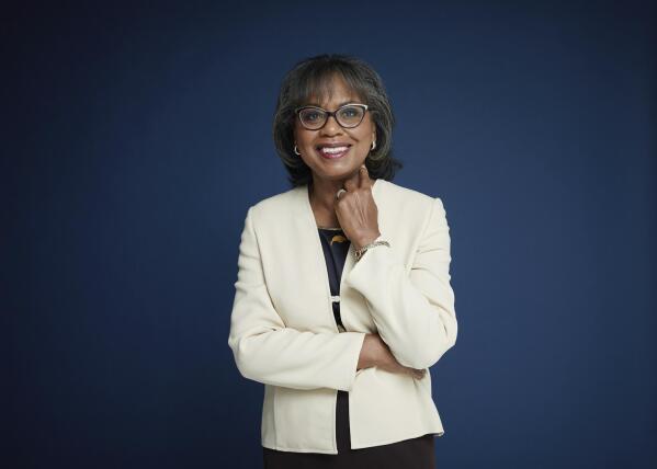 Anita Hill poses for a portrait in New York on Sept. 21, 2021 to promote her book, "Believing: Our Thirty-Year Journey to End Gender Violence," releasing on Sept. 28. (Photo by Taylor Jewell/Invision/AP)
