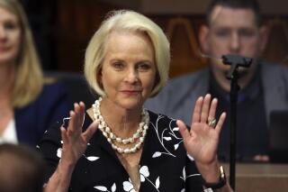 FILE - In this Jan. 13, 2020, file photo Cindy McCain, wife of former Arizona Sen. John McCain, waves to the crowd after being acknowledged by Arizona Republican Gov. Doug Ducey during his State of the State address in Phoenix. President Joe Biden is nominating Cindy McCain to be the U.S. representative to the United Nations Agencies for Food and Agriculture. (AP Photo/Ross D. Franklin, File)