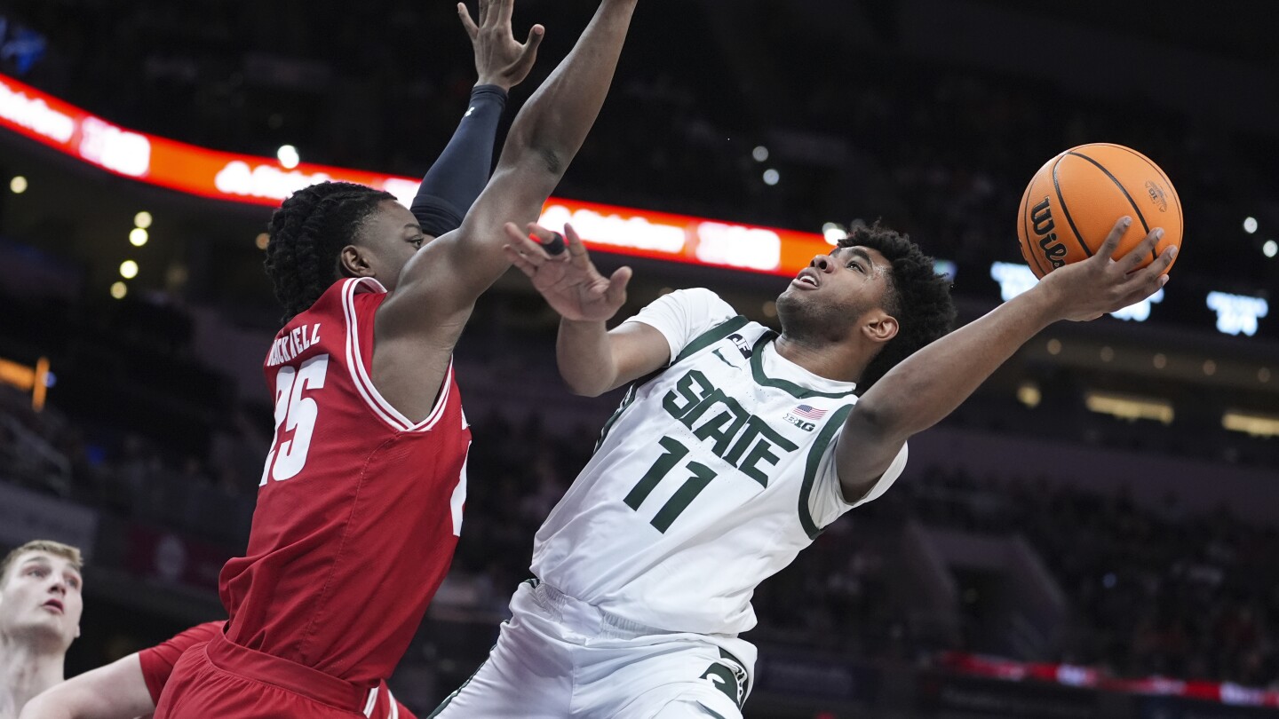 Tonje scores 32 as No. 18 Wisconsin tops No. 7 Michigan St. 77-74 in Big Ten semis