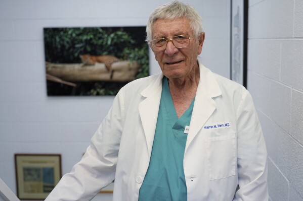 Dr. Warren Hern stands in his now-closed clinic Wednesday, May 7, 2025, in Boulder, Colo. (AP Photo/David Zalubowski)