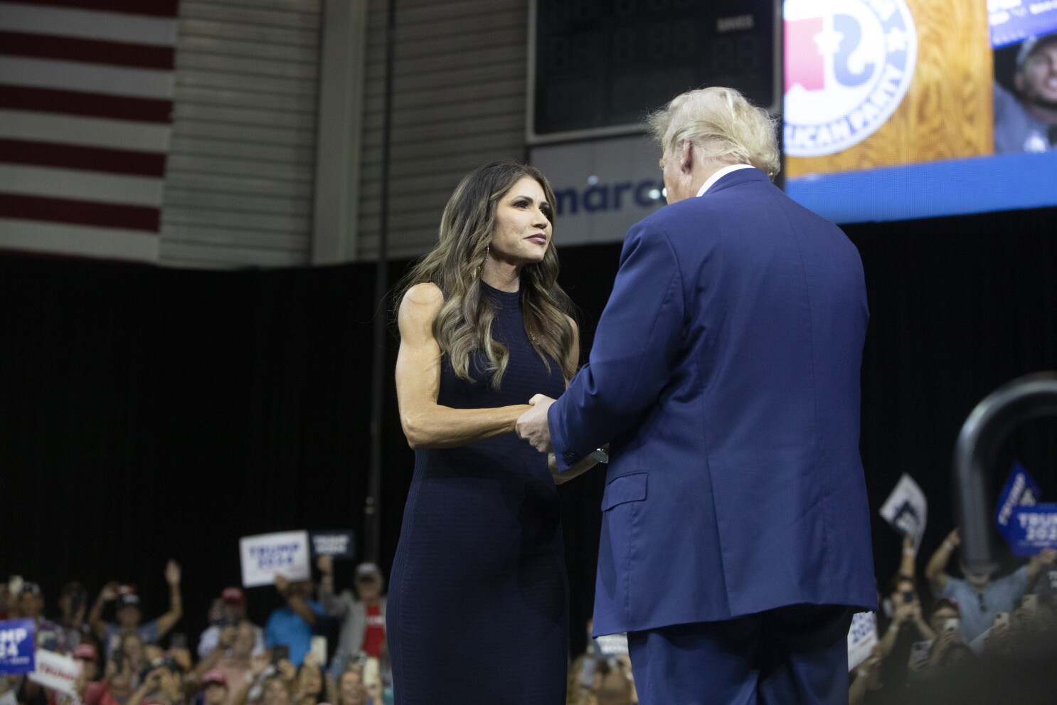 Gov. Kristi Noem endorses Trump as he visits South Dakota | AP News