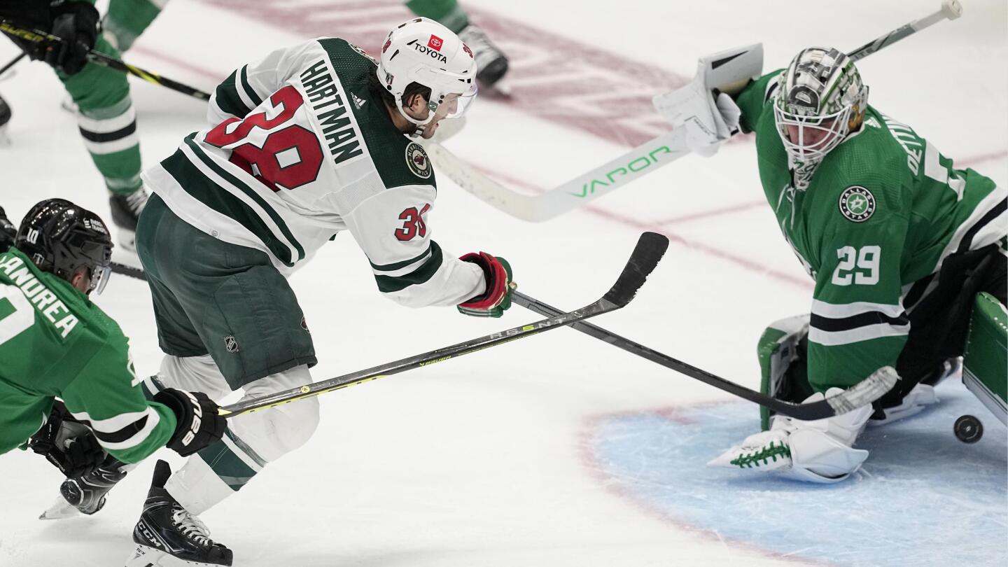 NHL roundup: Ryan Hartman gives Wild 2OT win over Stars