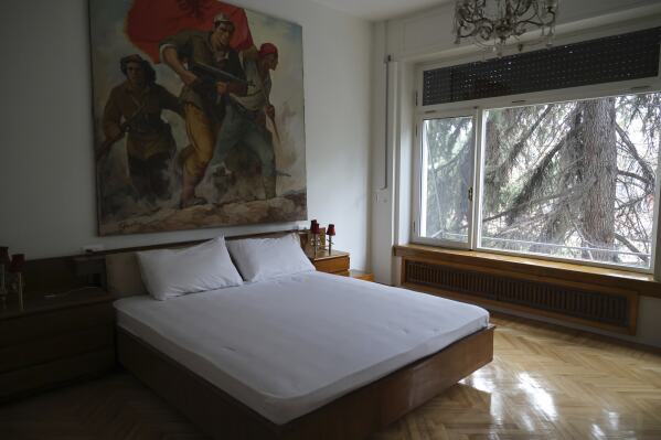 An interior view of Villa 31 where the late communist dictator Enver Hoxha, once a symbol of totalitarian rule used to live, in Tirana, Albania, Friday, Feb. 7, 2025. (AP Photo/Vlasov Sulaj)