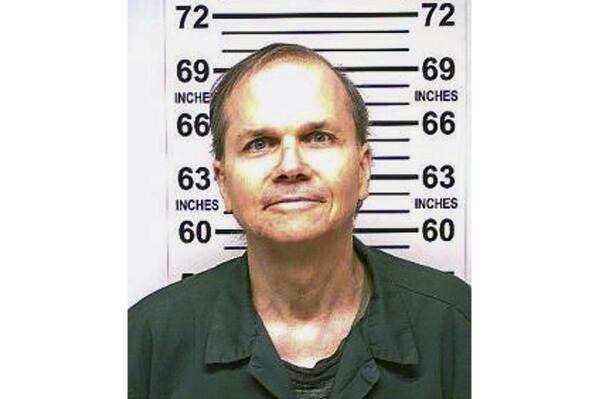 FILE - This photo provided by the New York State Department of Corrections shows Mark David Chapman, the man who shot and killed John Lennon outside his Manhattan apartment building in 1980, Jan. 31, 2018. Chapman told a parole board that he knew it was wrong to kill the beloved former Beatle, but that he was seeking fame and had “evil in his heart." He made the comments in August 2022 to a board that denied him parole for an 12th time, citing his “selfish disregard for human life of global consequence.” (New York State Department of Corrections via AP, File)