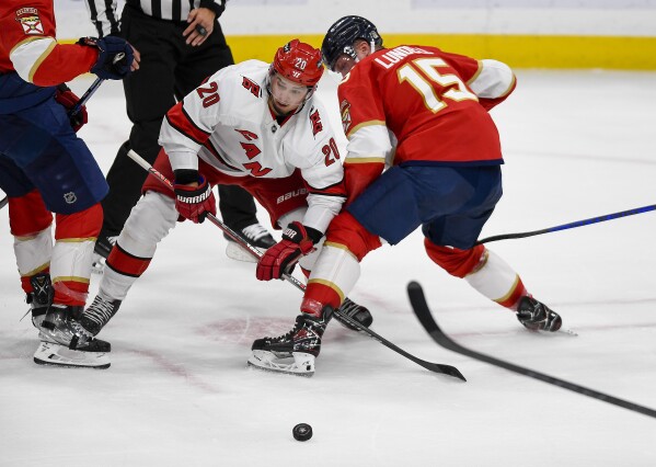 Panthers stay hot, roll past Hurricanes 5-2 in an East finals rematch | AP  News