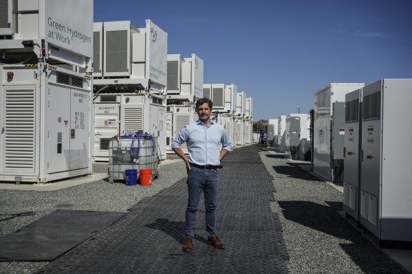 Energy Vault CEO Robert Piconi poses for a portrait Tuesday, May 27, 2025, in Calistoga, Calif. Energy Vault is creating an emergency power system that relies on hydrogen and battery storage. (AP Photo/Annika Hammerschlag)