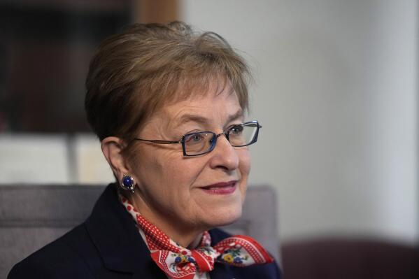 HOLD FOR STORY BY JOHN SEEWER- U.S. Rep. Marcy Kaptur, D-Ohio, is interviewed, Friday, Dec. 9, 2022, in Toledo, Ohio. When the new Congress convenes on Tuesday, Rep. Kaptur will become the longest-serving woman in its history. First elected to Congress in 1982, Kaptur will set the mark for the longest tenure by a woman in the House or Senate, surpassing former Sen. Barbara Mikulski, a Maryland Democrat who retired at the end of 2017. (AP Photo/Carlos Osorio)