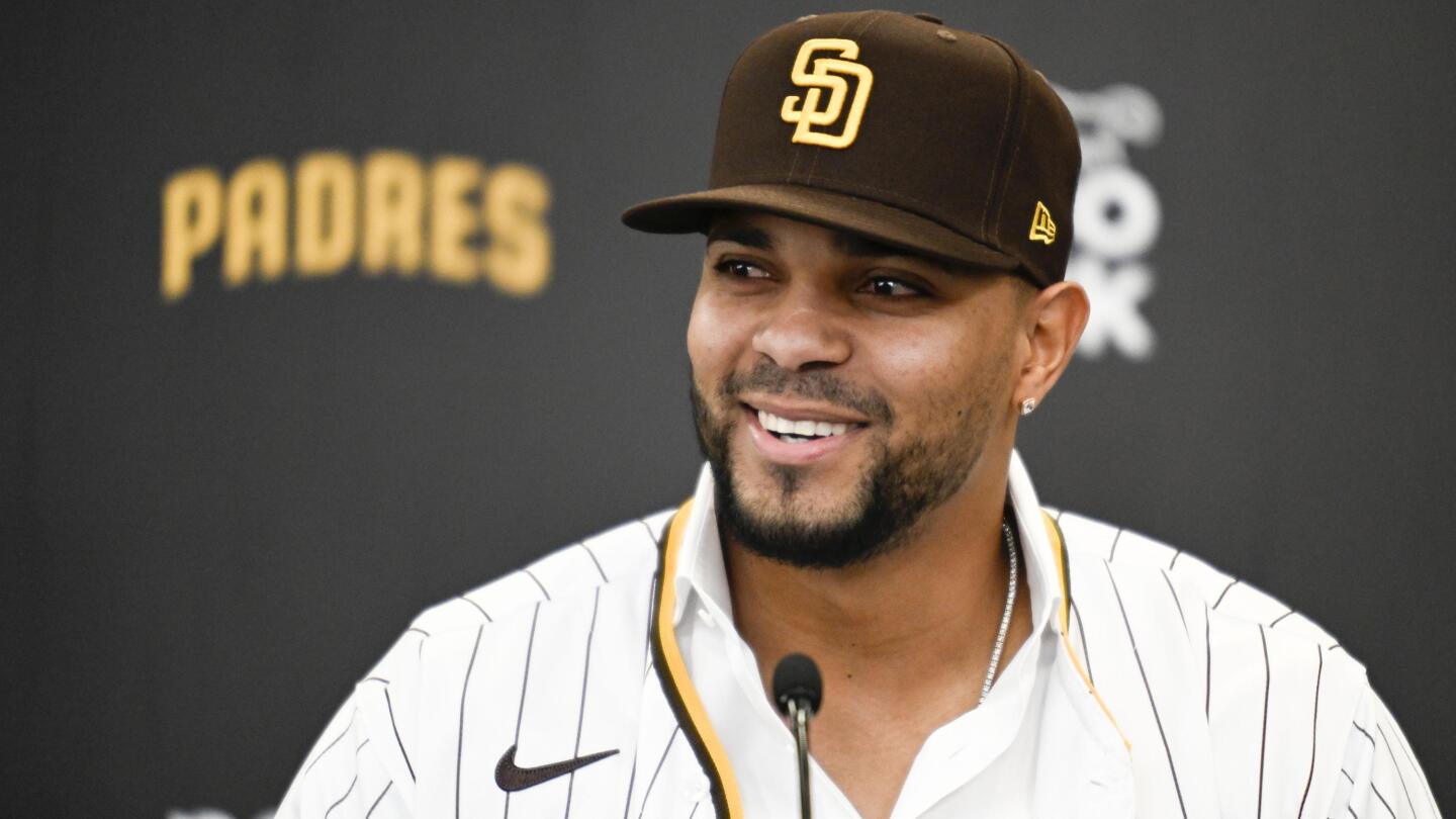 Xander Bogaerts of the San Diego Padres poses for a photo at PETCO