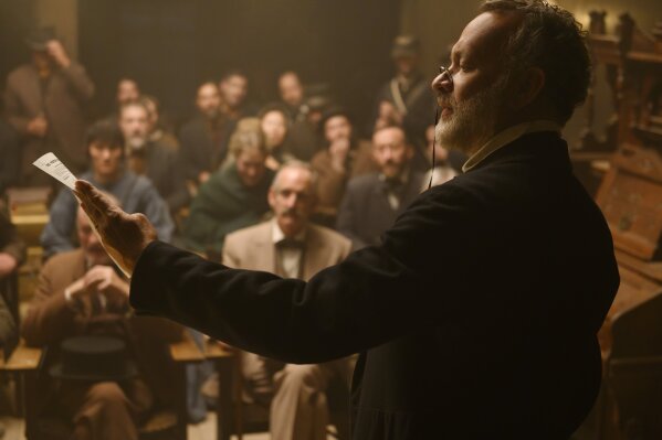 Tom Hanks appears in a scene from "News of the World." (Bruce W. Talamon/Universal Pictures via AP)