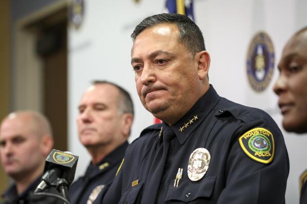 FILE - In this Nov. 20, 2019 file photo, Houston Police Chief Art Acevedo speaks during a press conference at HPD headquarters in Houston. Miami officials said Monday, Oct. 11, 2021, they have decided to fire Acevedo, the city’s new police chief, after he was lambasted by city commissioners who he accused of meddling in the police department and internal affairs investigations. Acevedo was recruited by Miami Mayor Francis Suarez and was sworn in in April. (Jon Shapley/Houston Chronicle via AP, File)