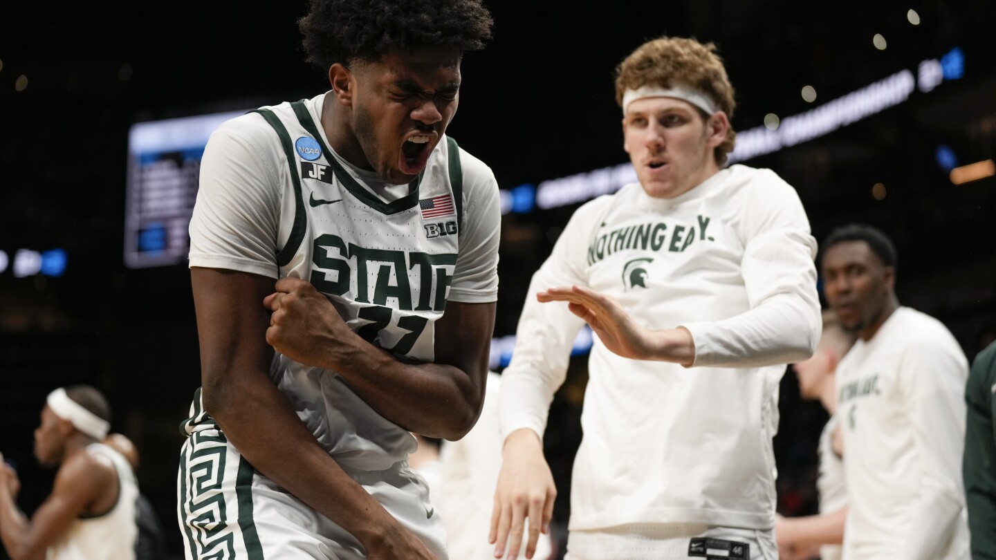 Michigan State's 2nd-half rally sends Spartans past Ole Miss 73-70 as Izzo wins again in Sweet 16