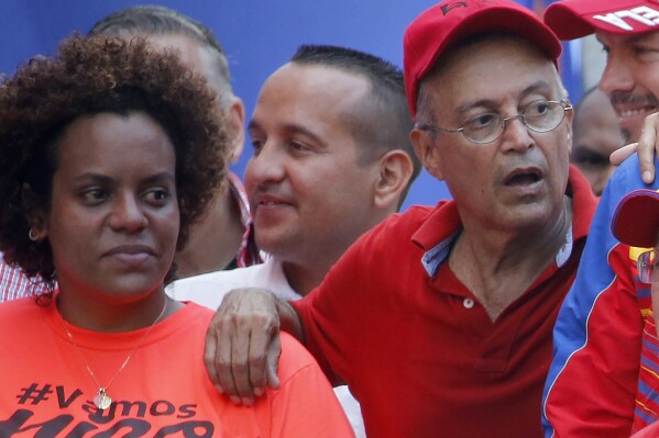 Luis Alfredo Motta Dominguez, right, attends a pro-government rally in Caracas, Venezuela, on April 6, 2019.(AP Photo/Ariana Cubillos, File)