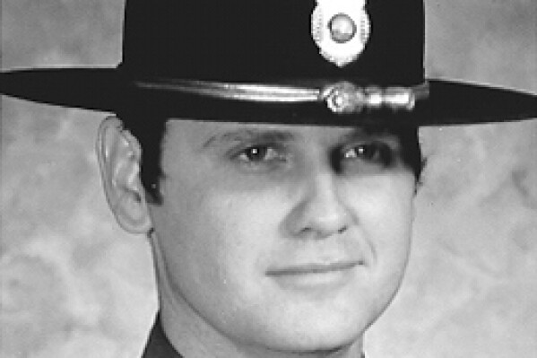 This photo provided by the Kansas Highway Patrol shows Trooper Conroy O’Brien, who was killed in 1978. (Kansas Highway Patrol via AP)