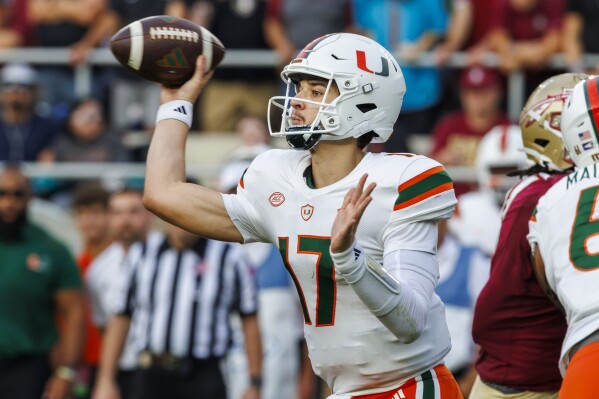 Miami QB Emory Williams expected back for spring, Tyler Van Dyke to start  vs. No. 9 Louisville | AP News