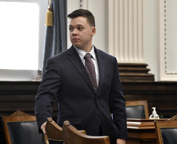Kyle Rittenhouse looks back to the gallery during a break in testimony from Gage Groskreutz during his trial at the Kenosha County Courthouse in Kenosha, Wis., on Monday, Nov. 8, 2021. (Sean Krajacic/The Kenosha News via AP, Pool)