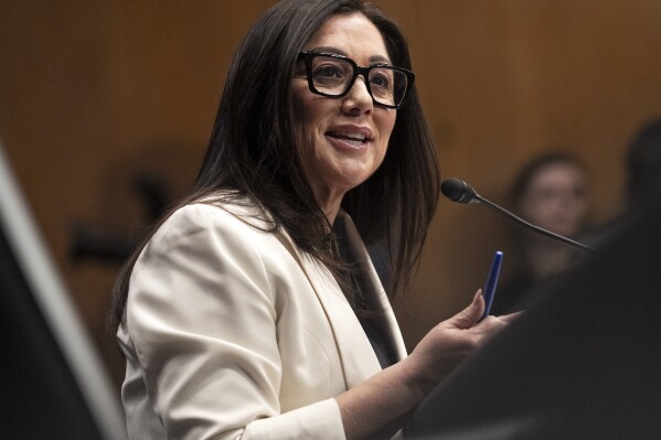 Lori Chavez-DeRemer attends a hearing of the Senate Health, Education, Labor, and Pensions Committee on her nomination for Secretary of Labor, Wednesday, Feb. 19, 2025, on Capitol Hill in Washington. (AP Photo/Jacquelyn Martin)