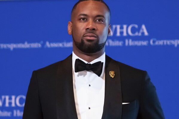 FILE - Lawrence Jones attends the 2019 White House Correspondents' Association dinner on April 27, 2019, in Washington. Jones will join co-hosts Steve Doocy, Ainsley Earhardt and Brian Kilmeade on "FOX & Friends." (Photo by Charles Sykes/Invision/AP, File)