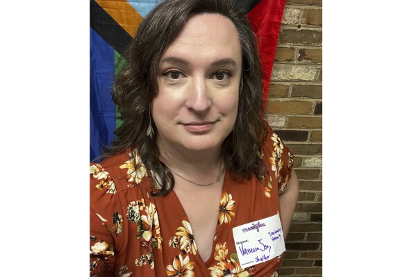 This photo shows Vanessa Joy. A county elections board in Ohio has refused to reconsider the disqualification of the transgender candidate who wants to run for the state House. The Stark County Board of Elections disqualified Vanessa Joy because she omitted her former name, also known as a “deadname,