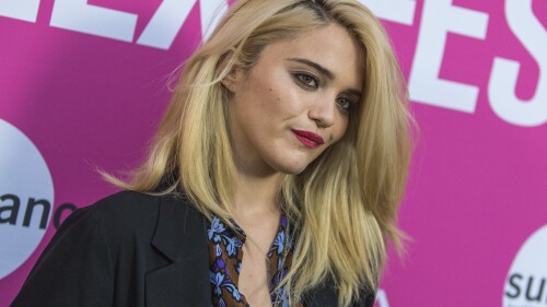 File - Sky Ferrera attends a movie premiere "Mistress America" During Sundance NEXT FEST at The Theater at Ace Hotel, August 7, 2015, in Los Angeles.  On July 8 and 9, 2023, at Fairmont Hollywood in Los Angeles, enigmatic pop star Ferrera appeared on stage as if no time had passed.  (Photo by Paul A. Hebert/Invision/AP, file)