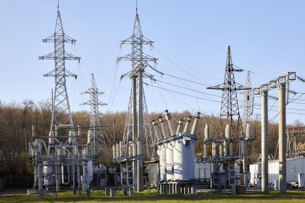 A power station on the outskirts of Chisinau, Moldova, on Oct. 31, 2022. Massive power blackouts that temporarily hit more than a half-dozen cities across Moldova this week following Russia's heavy bombardment of Ukraine have spotlighted the critical impact Moscow's war is having on energy security in Moldova, Ukraine's neighbor, which is already grappling with a series of acute crises. (AP Photo/Aurel Obreja)