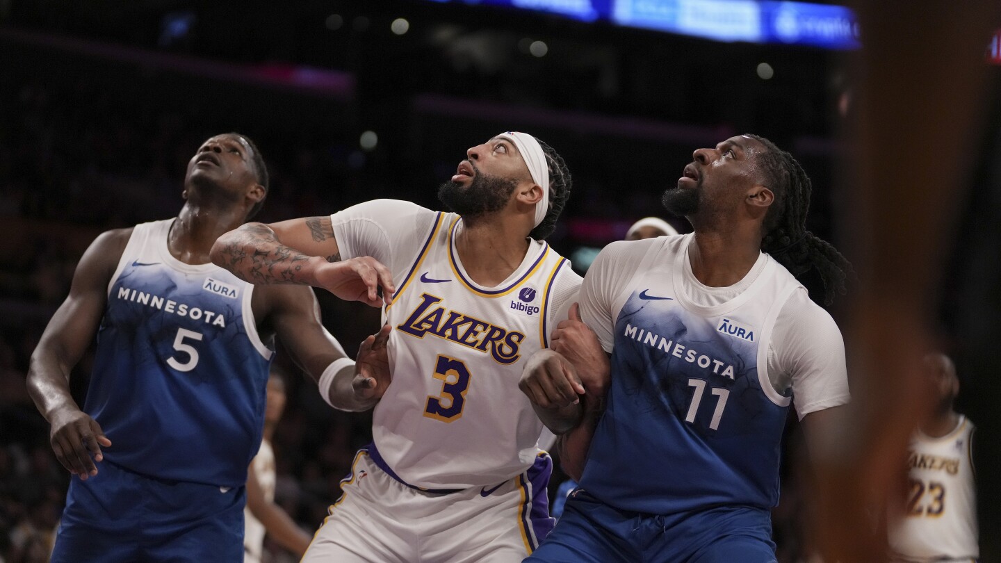 Anthony Davis bullies Timberwolves with 27 points, 25 rebounds in Lakers' 120-109 victory