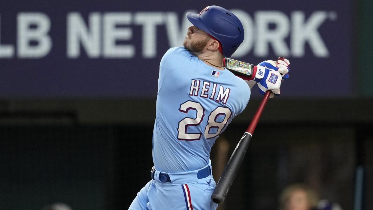 Semien streak at 23, Heim drives in 5 as Rangers keep rolling in