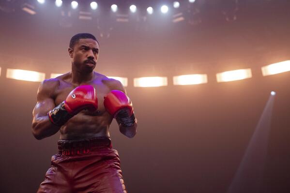 This image released by MGM shows Michael B. Jordan as Adonis Creed in a scene from "Creed III." (Eli Ade/MGM via AP)