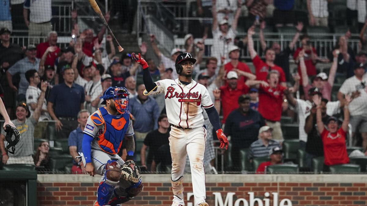 Ozzie Albies' walk-off HR ends sweep of Mets; Braves' AJ Smith-Shawver  takes stage Friday - The Athletic