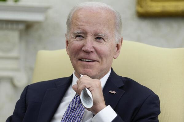 President Joe Biden listens as he meets withColombian President Gustavo Petroin the Oval Office of the White House in Washington, Thursday, April 20, 2023. (AP Photo/Susan Walsh)
