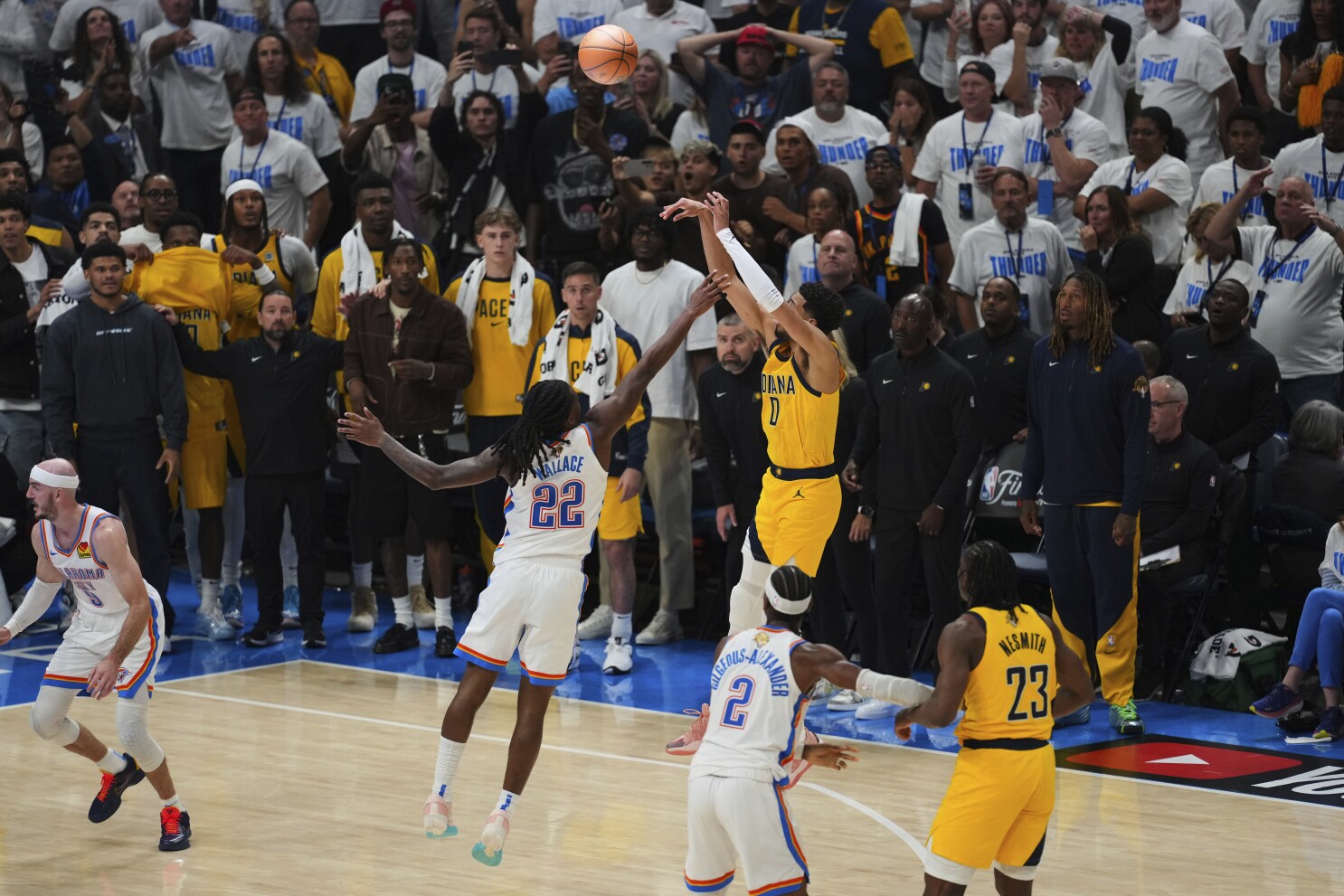 Thunder collapse late as Haliburton's buzzer-beater lifts Pacers to Game 1 win