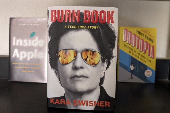 "Burn Book," by longtime Silicon Valley reporter Kara Swisher is seen, Friday, Feb. 23, 2024, in San Ramon, Calif. The book is published by Simon and Schuster. (AP Photo/Michael Liedtke)