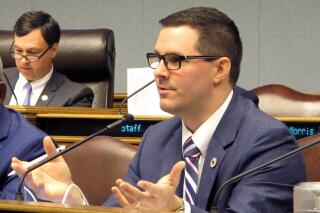 FILE - In this Feb. 20, 2018, file photo, state Rep. Barry Ivey, R-Baton Rouge asks questions about a tax bill during a hearing of the House Ways and Means Committee in Baton Rouge, La. Louisiana won't be making changes to its system for electing members of Congress, after state senators on Wednesday, June 2, 2021, rejected the last pending proposal about the congressional elections calendar. Rep. Ivey was trying to ensure the state is no longer electing its congressional members later than the rest of the country by shifting the election dates to earlier in a year. (AP Photo/Melinda Deslatte, File)