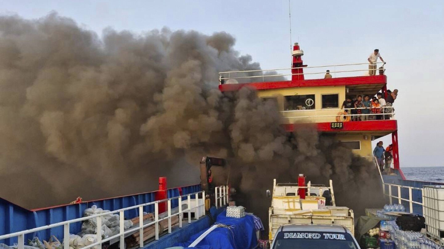 Ferry catches fire off the coast of southern Thailand