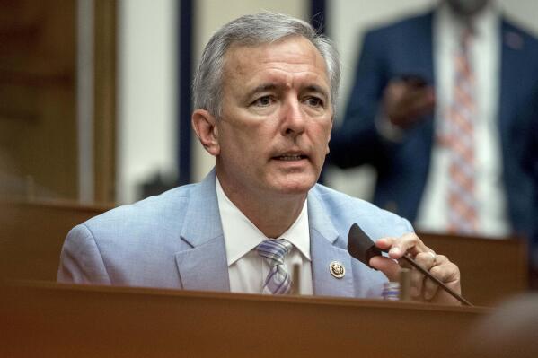 FILE — Rep. John Katko, R-N.Y., speaks during a House Committee on Homeland Security meeting on Capitol Hill in Washington, July 22, 2020. Katko, who was one of just 10 Republican House members who voted to impeach former President Donald Trump, has announced that he will not seek reelection this year.  (AP Photo/Andrew Harnik, Pool, File)