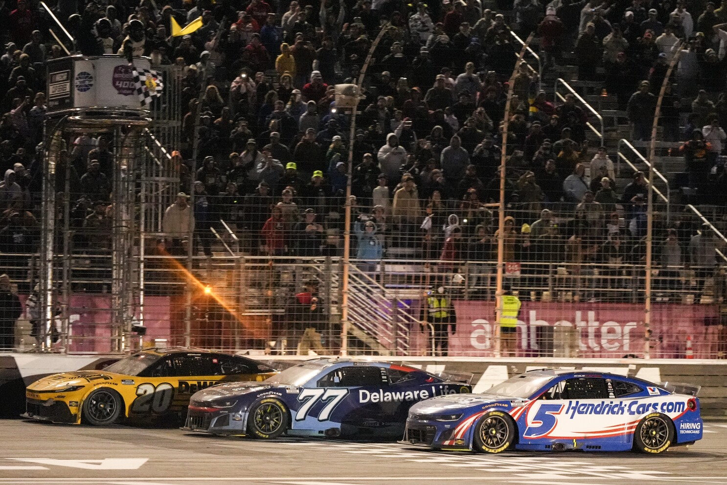 Bell takes only lead in OT to edge Hocevar, Larson in another thrilling NASCAR finish in Atlanta
