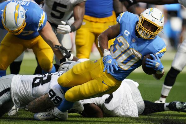 KANSAS CITY, MO - SEPTEMBER 15: Los Angeles Chargers safety Derwin James  Jr. (3) after an NFL game between the Los Angeles Chargers and Kansas City  Chiefs on September 15, 2022 at