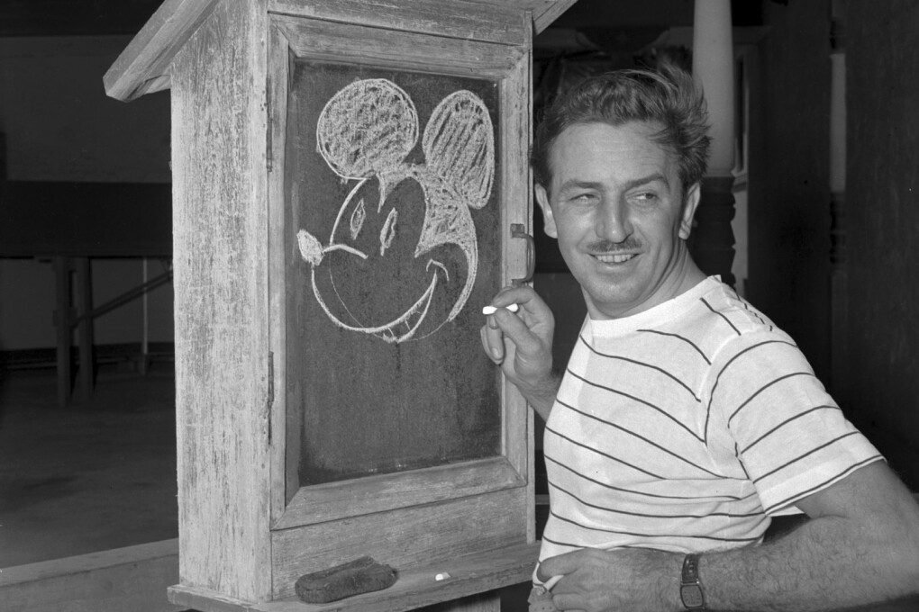 FILE - Walt Disney, creator of Mickey Mouse, poses for a photo at the Pancoast Hotel, Aug. 13, 1941, in Miami, Fla. The earliest version of Disney's most famous character, Mickey Mouse, and arguably the most iconic character in American pop culture, will become public domain on Jan. 1, 2024. (AP Photo, File)